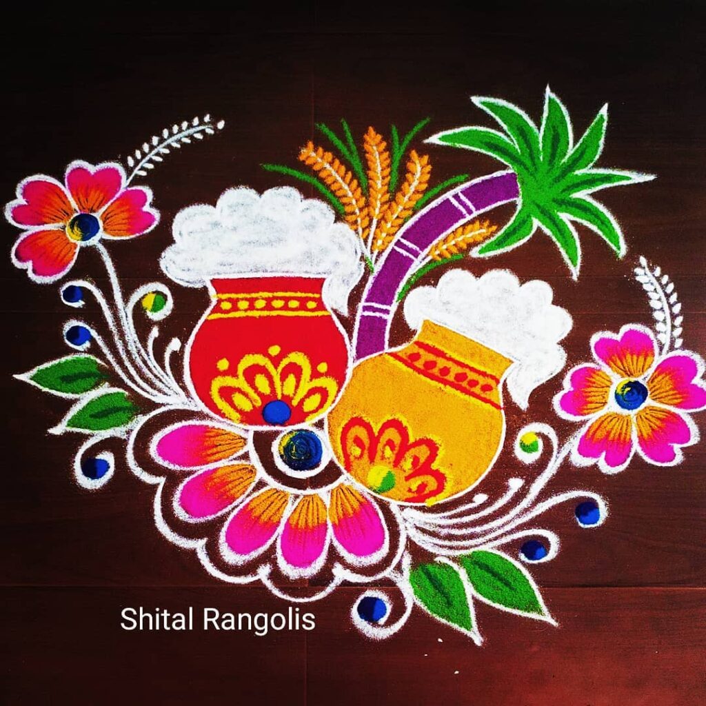 Pongal Rangoli Designs 2023 | पोंगल रंगोली डिज़ाइन - Teejjo
